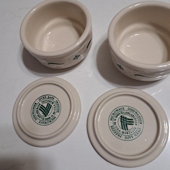 Longaberger Traditions Heritage Woven Green  Petite Bowls - Picture 2 of 4